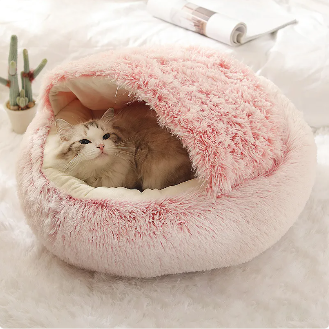 Cama para Mascotas en Forma de Concha de Peluche