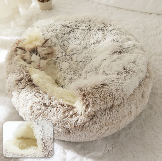 Cama para Mascotas en Forma de Concha de Peluche