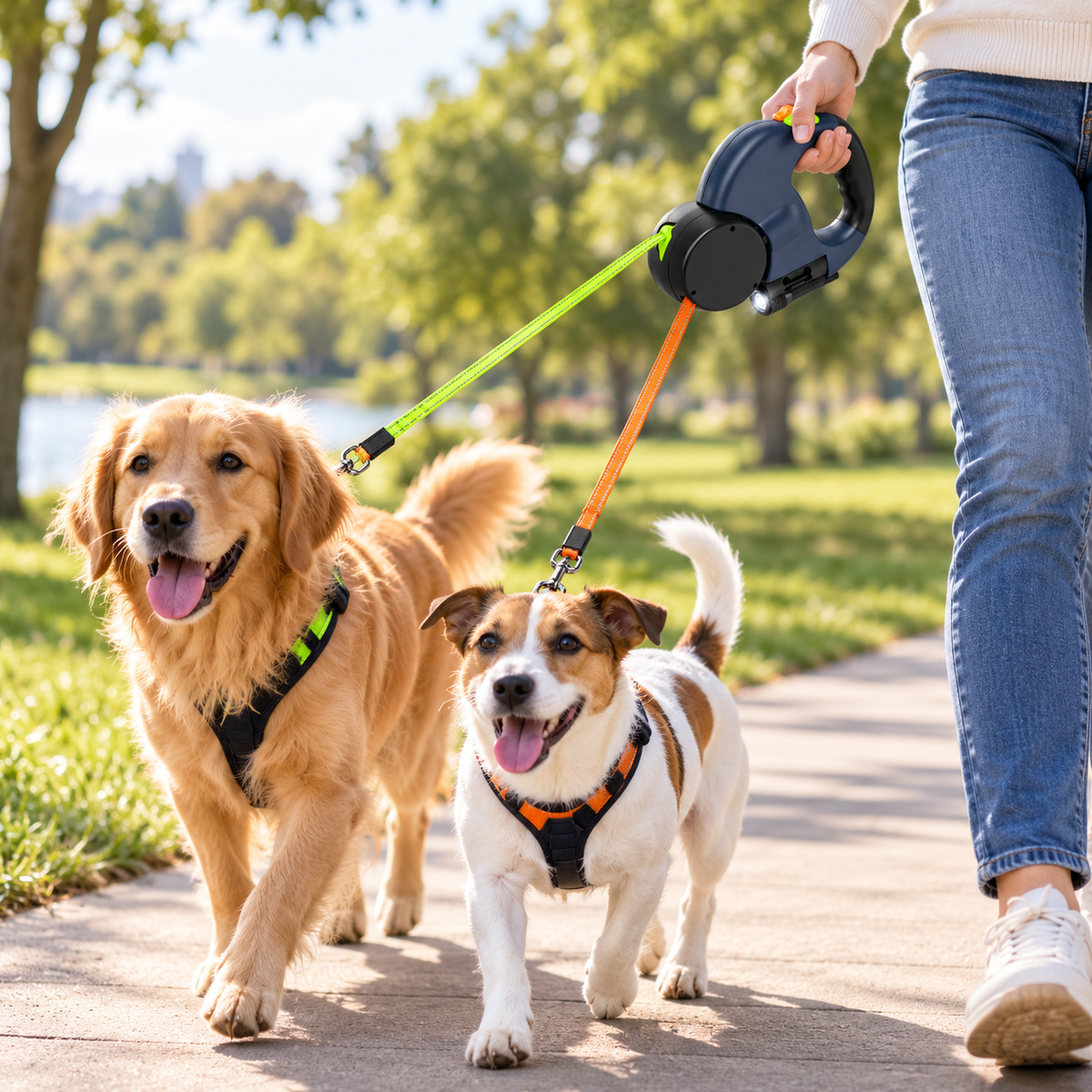 Correa Retráctil Reflectante para Perros
